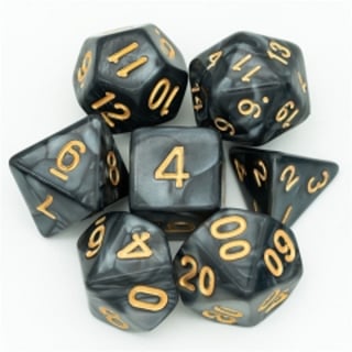 Dice Poly Marbled Black