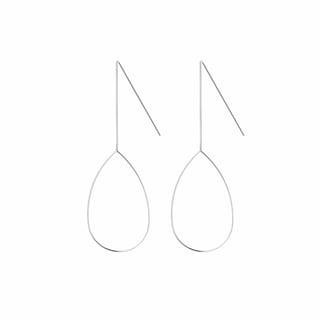 Gold Plated Hanging Earrings with Droplets - Sterling Silver / Silver