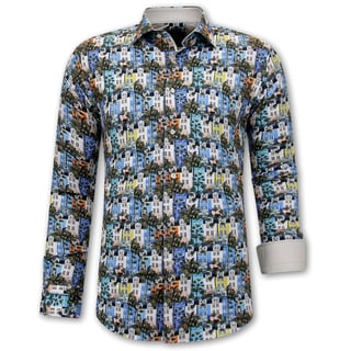 Blouse Met Print Mannen - 3113 - Blauw