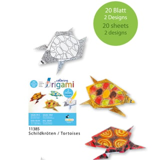 Fridolin Coloring Origami Schildpadden 2 Motieven 20 Vellen 15 X 15 Cm 6+
