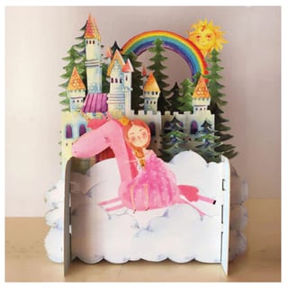 Alljoy Design 3D Pop-up Kaart Princess & Unicorn