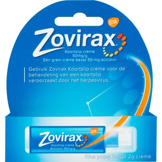 Zovirax Koortslip Creme Pomp 2gr 2