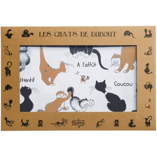 Set van 2 Dubout Attitudes placemats, zwart/rood, 30 x 45 cm