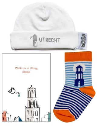 Baby Cadeaupakket - Welkom in Utrecht #3 - Sokjes: Oranje