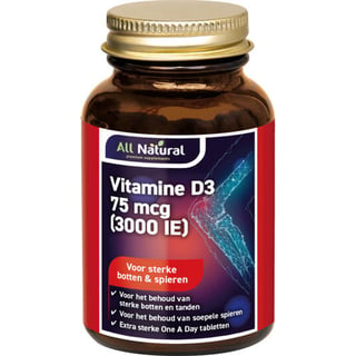 All Natural Vitamine D3 75 Mcg (3000 IE) Tabletten 120TB