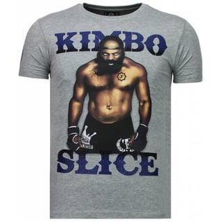 Kimbo Slice - Rhinestone T-Shirt - Grijs