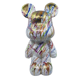 Beeld Design Beer Wit Goud Splash Multi 26x47cm