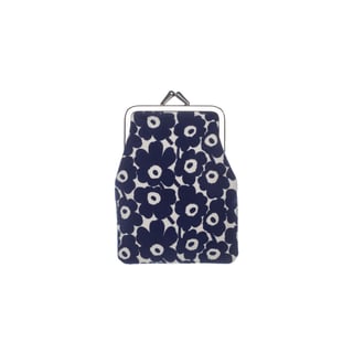 Marimekko Wallet / Old-Fashioned Clip Purse / Mini Bag Organizer Unikko Dark Blue