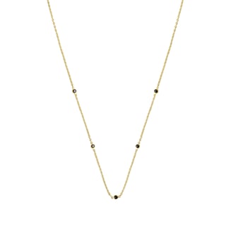 Gold plated Necklace Small Black Onyx stones