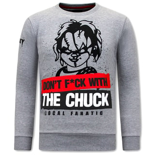 Heren Sweater Met Print - Chucky - Grijs