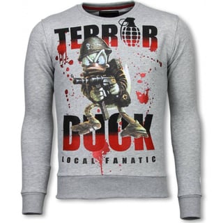 Terror Duck - Rhinestone Sweater - Grijs