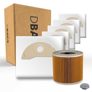 DBAGS Karcher WD2 ServiceBox (5 Stofzuigerzakken + 1 Motorfilter Cartridge)