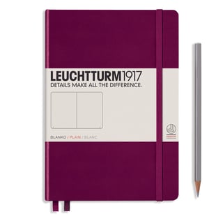 Leuchtturm medium plain notebook (A5) hardcover - 14.5 x 21cm / port red