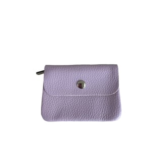 Leather Purse with Zipper Blush - Lilac