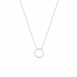 Rose Gold Plated Necklace with Circle - Silver Plated Brass