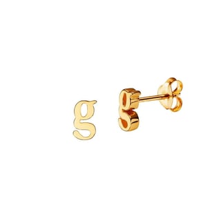 Gold Plated Stud Earring Letter d - Gold Plated Sterling Silver / g