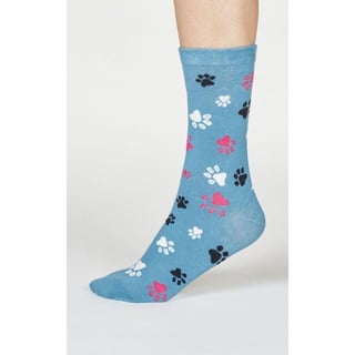 Socks Elsa Paw Print - Color: River Blue - Size: 37-41