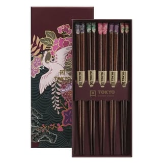 Chopsticks Japan Floral Kraanvogel (Set/5) in Cadeau Doos