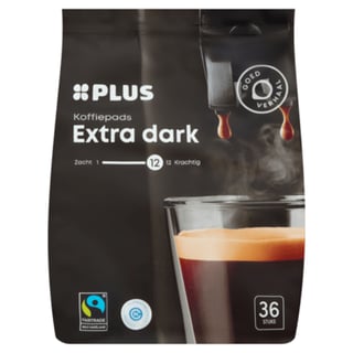 PLUS Koffiepads Extra Dark Roast Fairtrade