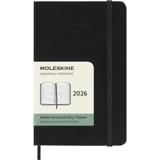 Moleskine 2026 Diary Black Hardcover Pocket Week on 2 Pages - black