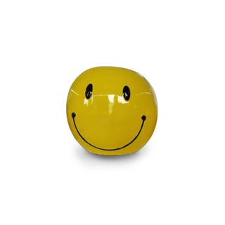 Bloempot Smiley Geel Keramiek 15x13cm