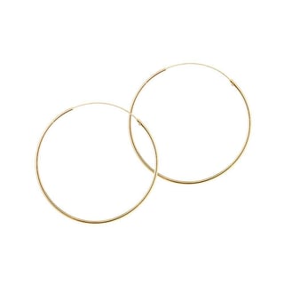 Gold Plated Hoop Earrings 40 MM 1,2MM - Sterling Silver / Gold Plated / 25MM