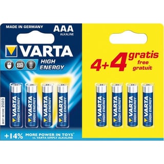 Batterij Varta Aaa 4+4 Alkaline Longlife Power