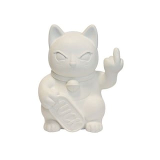 Beeldje Lucky Cat Fuck You Wit 12x16cm