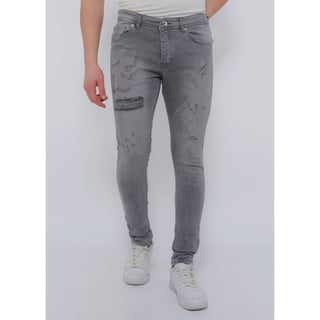 Heren Broek Met Gaten Slim Fit -DC-055- Grijs