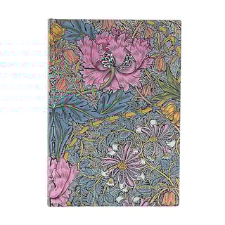 Paperblanks 18 months diary midi softcover Morris Pink Honeysuckle 2025-2026