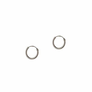 Gold Plated Hoop Earrings 25 MM 1,2 MM - Sterling Silver / Silver / 12MM