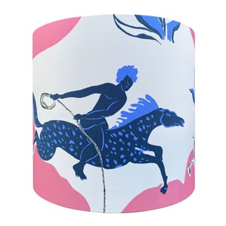 Lampenkap Lasso Blauw Roze Wit 40x40cm