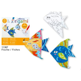 Fridolin Coloring Origami Vissen 2 Motieven 20 Vellen 15 X 15 Cm 4+