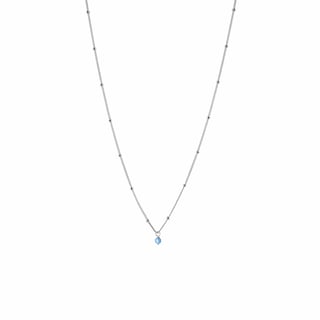 925 Silver Necklace Turquoise Pendant - Blue stone / 925 Sterling Silver / 46cm