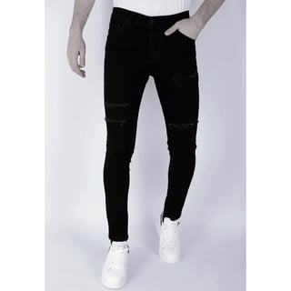 Zwarte Gescheurde Jeans Heren - Slim Fit -DP103