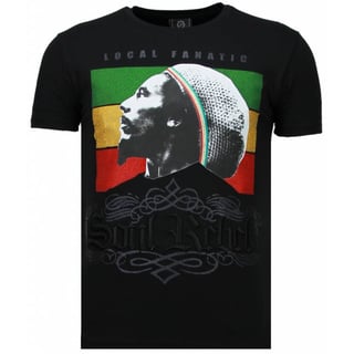 Soul Rebel Bob Marley - Rhinestone T-Shirt - Zwart