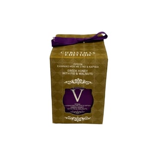 Griekse honing met stukjes vijg en walnoten 250g Vasilissa (vloeibaar)