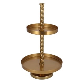 Etagère Swirl 2 Lagen Goud Metaal 35x62cm
