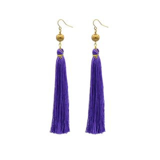 Yellow Brush Earrings - Purple