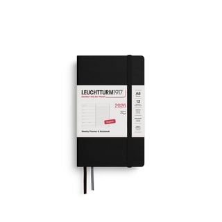 Leuchtturm 2026 Diary Softcover Pocket Weekly + Notes - Black