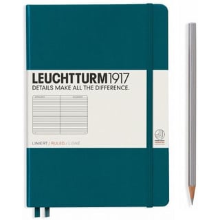 Leuchtturm paperback lined notebook (B6+) softcover - 12.5 x 19 cm / pacific green