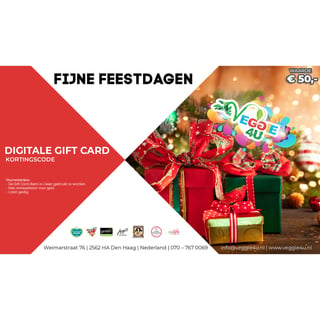 Veggie 4U Digitale Gift Card Fijne Feestdagen 50,-