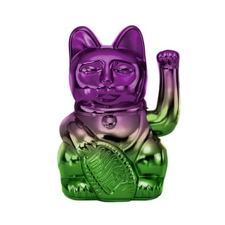 Lucky Cat -Gaming Player 4- Shiny Purple-Green 10x15cm