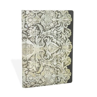 Paperblanks Notebook Mini Lined Ivory Veil - 10 x 14 cm / Black, Shimmering Lace