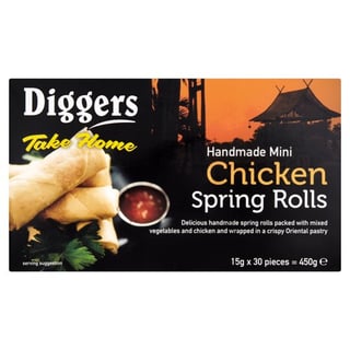 Diggers Mini Chicken Spring Rolls 450Grm