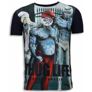 Thug Life - Digital Rhinestone T-Shirt - Navy