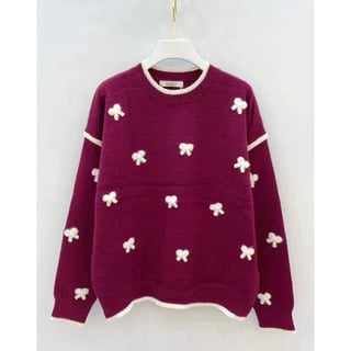 Lovely BowTie Pullover - Burgundy - OneSize x