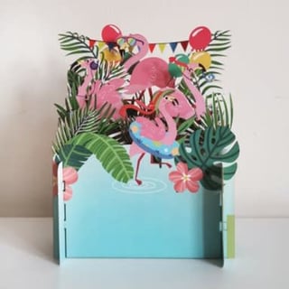 Alljoy Design 3D Pop-up Kaart Flamingo's