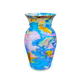 Vaas Deco Blauw Multicolor Metaal 15x23cm