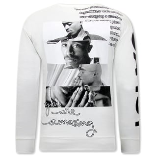 Heren 2Pac Sweater - Wit